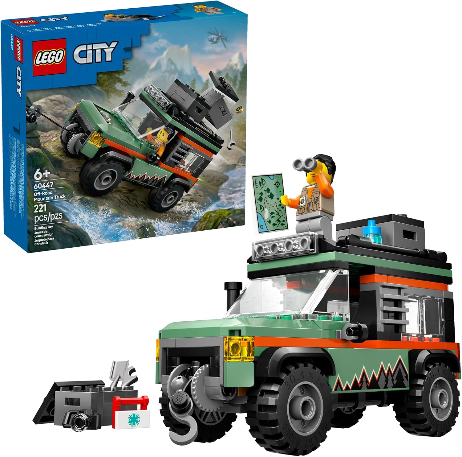 LEGO CITY OFF-ROAD - CAMIÓN DE MONTAÑA DE JUGUETE 4X4 JUEGO DE JUGUETES DE CONSTRUCCIÓN PARA NIÑOS, NIÑOS Y NIÑAS, A PARTIR - 1