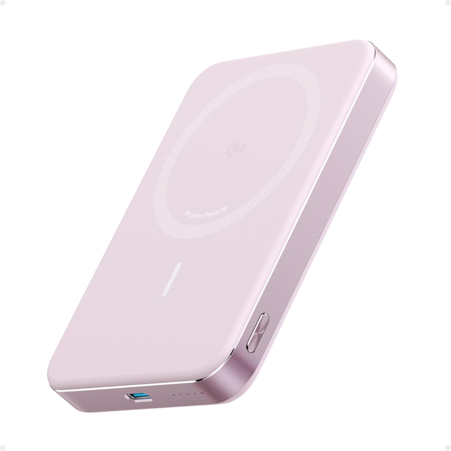 ANKER MAGGO POWER BANK, BATERÍA MAGNÉTICA ULTRADELGADA DE 10,000 MAH, CON CERTIFICACIÓN QI2 DE 15 W, CARGADOR PORTÁTIL ULTRA - 1