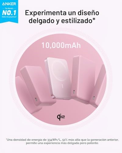 ANKER MAGGO POWER BANK, BATERÍA MAGNÉTICA ULTRADELGADA DE 10,000 MAH, CON CERTIFICACIÓN QI2 DE 15 W, CARGADOR PORTÁTIL ULTRA - 7