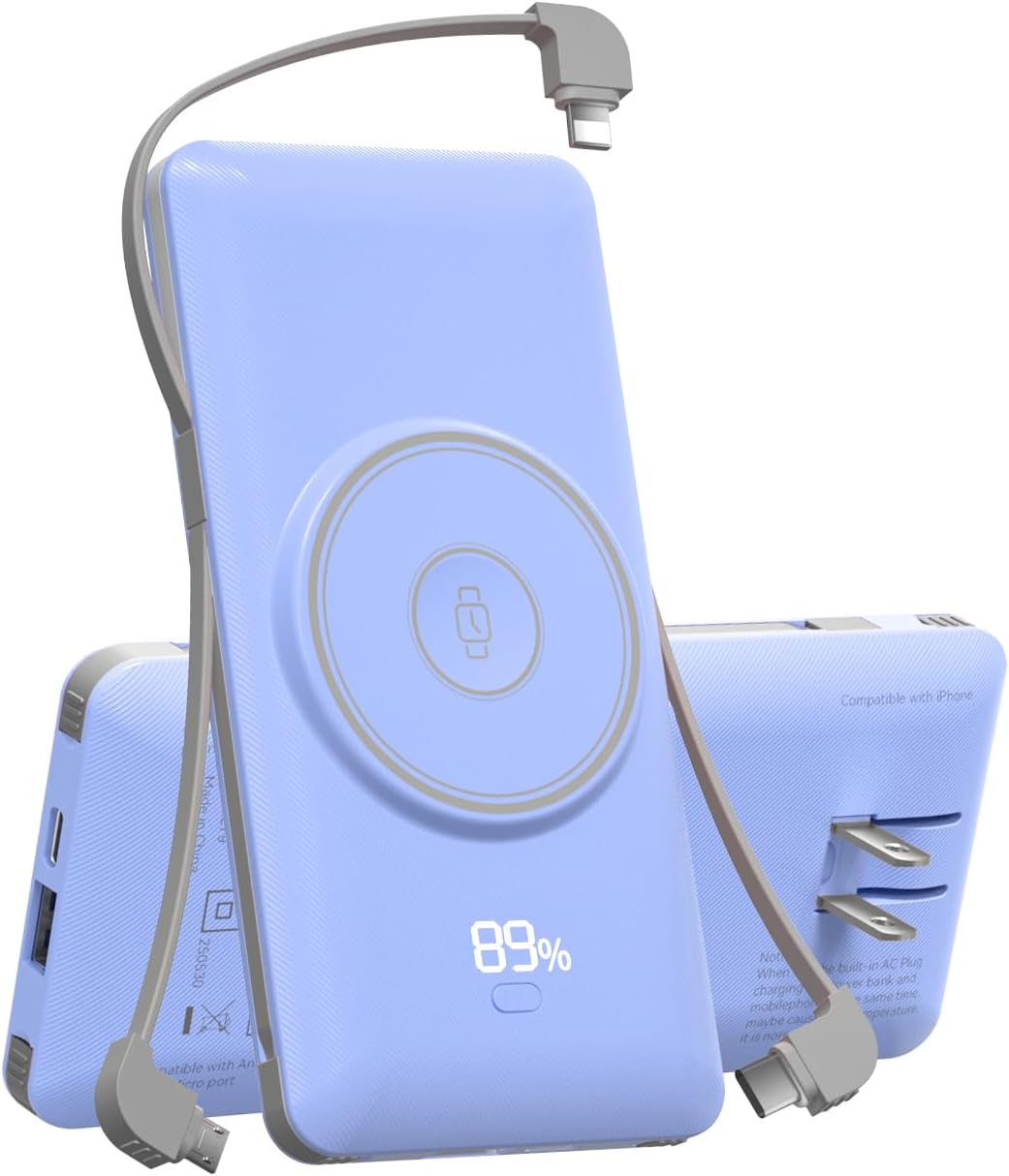CARGADOR PORTÁTIL MAGNÉTICO DE 10000 MAH PARA IWATCH Y IPHONE, 22,5 W USB C DE CARGA RÁPIDA, BANCO DE ENERGÍA INALÁMBRICO - 1