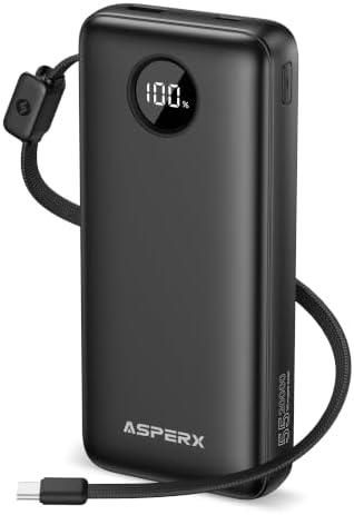ASPERX CARGADOR PORTÁTIL 45W, BATERÍA DE CARGA RÁPIDA DEL BANCO DEL PODER - 7
