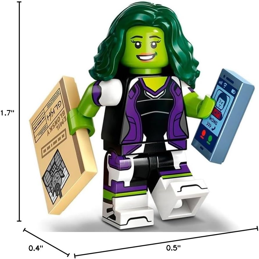 LEGO MARVEL SERIES 2 MINIFIGURE: SHE-HULK CON CAPA DE MALÉFICA PÚRPURA - SUPERHÉROES 71039 - 1