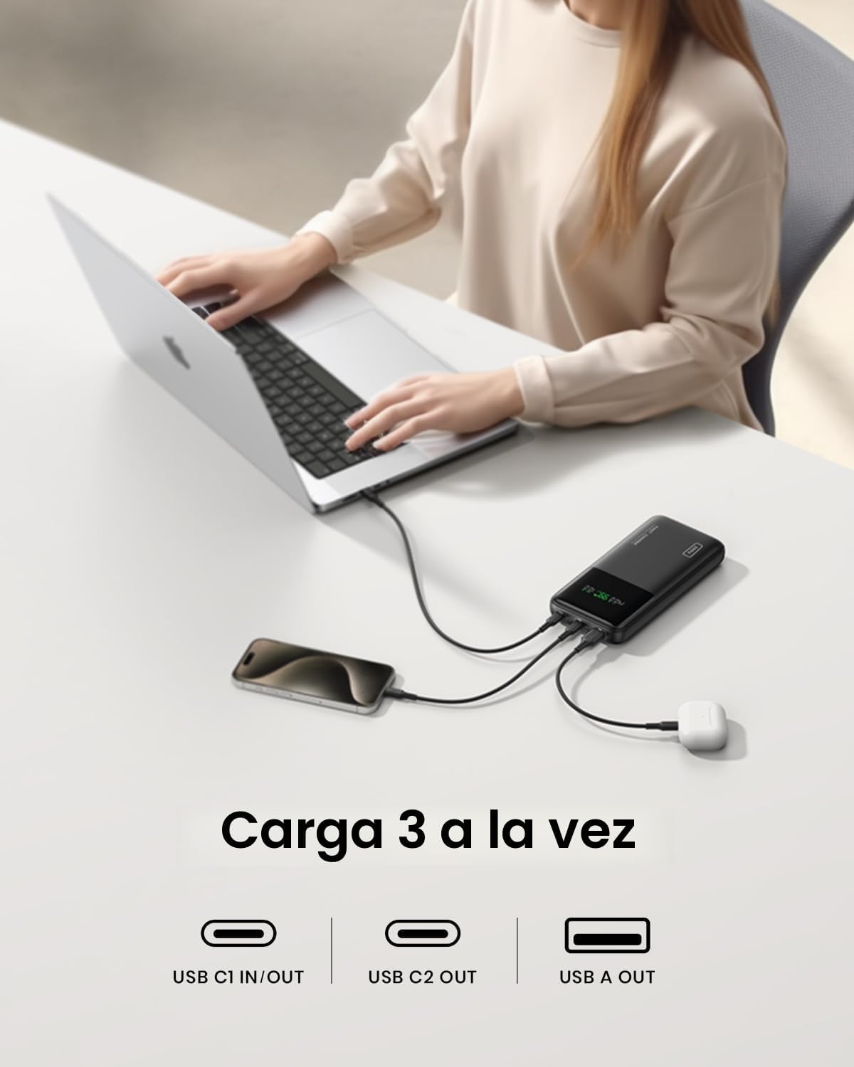 INIU BANCO DEL PODER DEL ORDENADOR PORTÁTIL, PAQUETE DE BATERÍA DE CARGA - 7