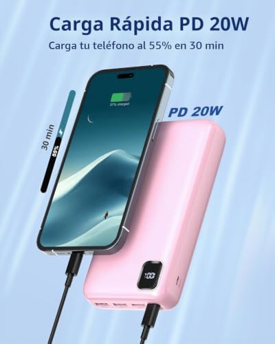 CARGADOR PORTÁTIL DE 50000 MAH, CARGADOR DE BATERÍA EXTERNA DE CARGA RÁPIDA PD DE 30 W, BATERÍA EXTERNA DE ALTA CAPACIDAD - 7