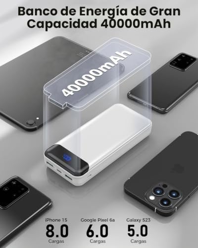 CARGADOR PORTÁTIL POWER BANK 40000MAH, PD 30W CARGA RÁPIDA - 7