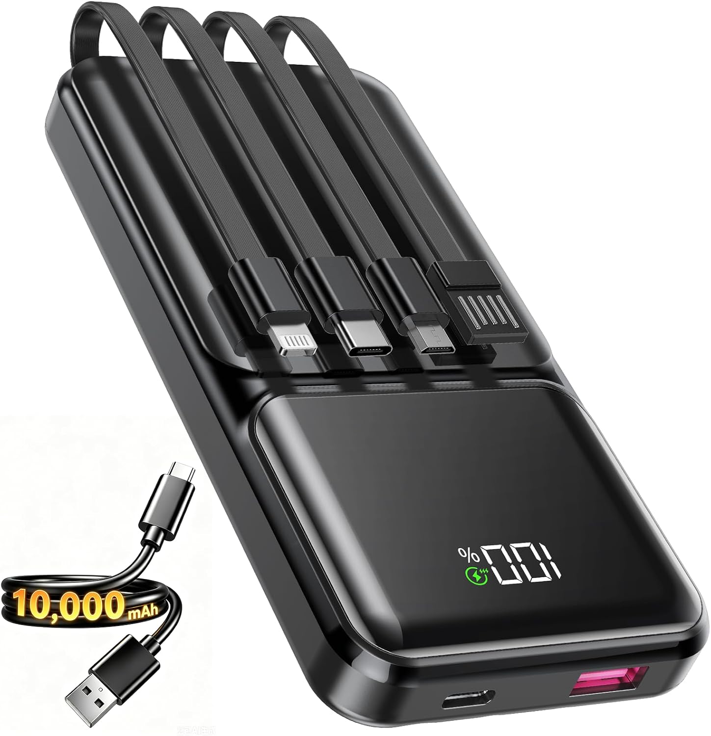 10000MAH CARGADOR PORTÁTIL BANCO DE ENERGÍA INCORPORADO 4 CABLE - 1