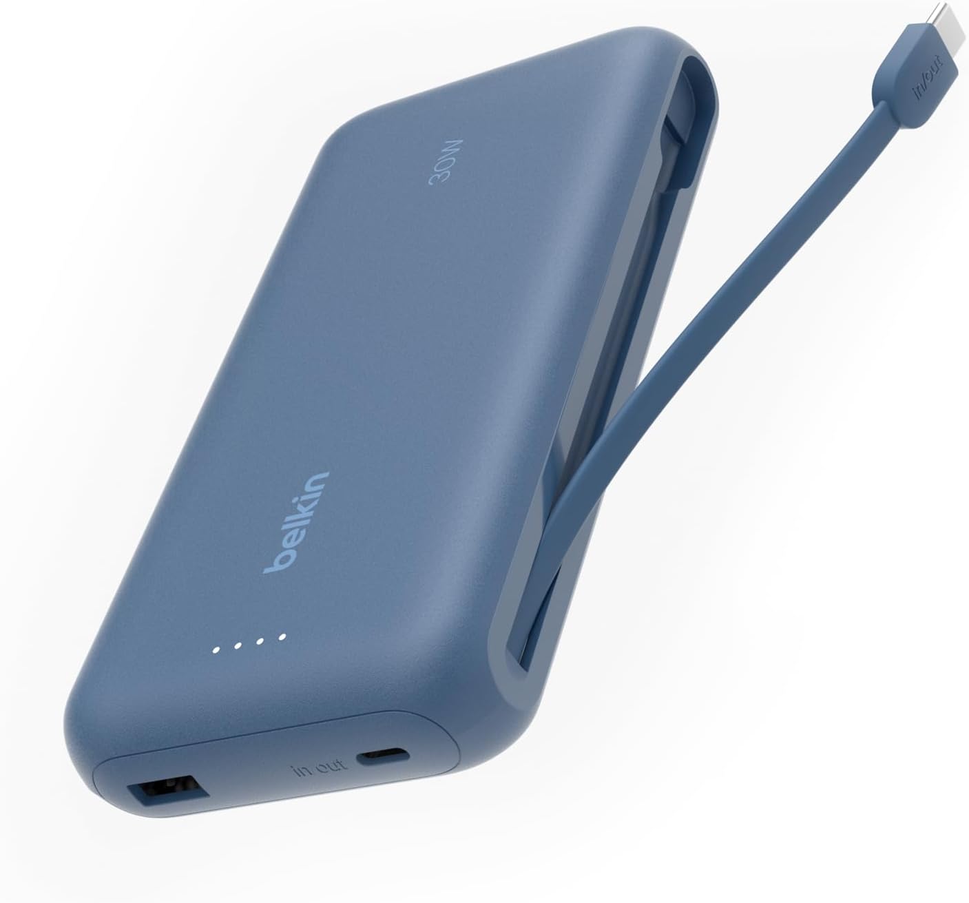 BELKIN CARGADOR PORTÁTIL, BANCO DE ENERGÍA CON CABLE INTEGRADO DE 20000 MAH 30W - CARGA RÁPIDA USB C POWER DELIVERY - IPHONE - 1