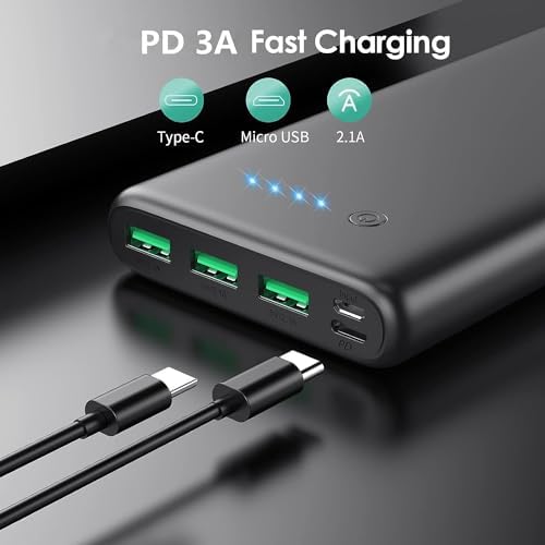 CARGADOR PORTÁTIL DE 36800 MAH, CARGADOR DE BATERÍA EXTERNA PD DE CARGA RÁPIDA USB C, 4 SALIDAS, 2 ENTRADAS, ESENCIALES - 7