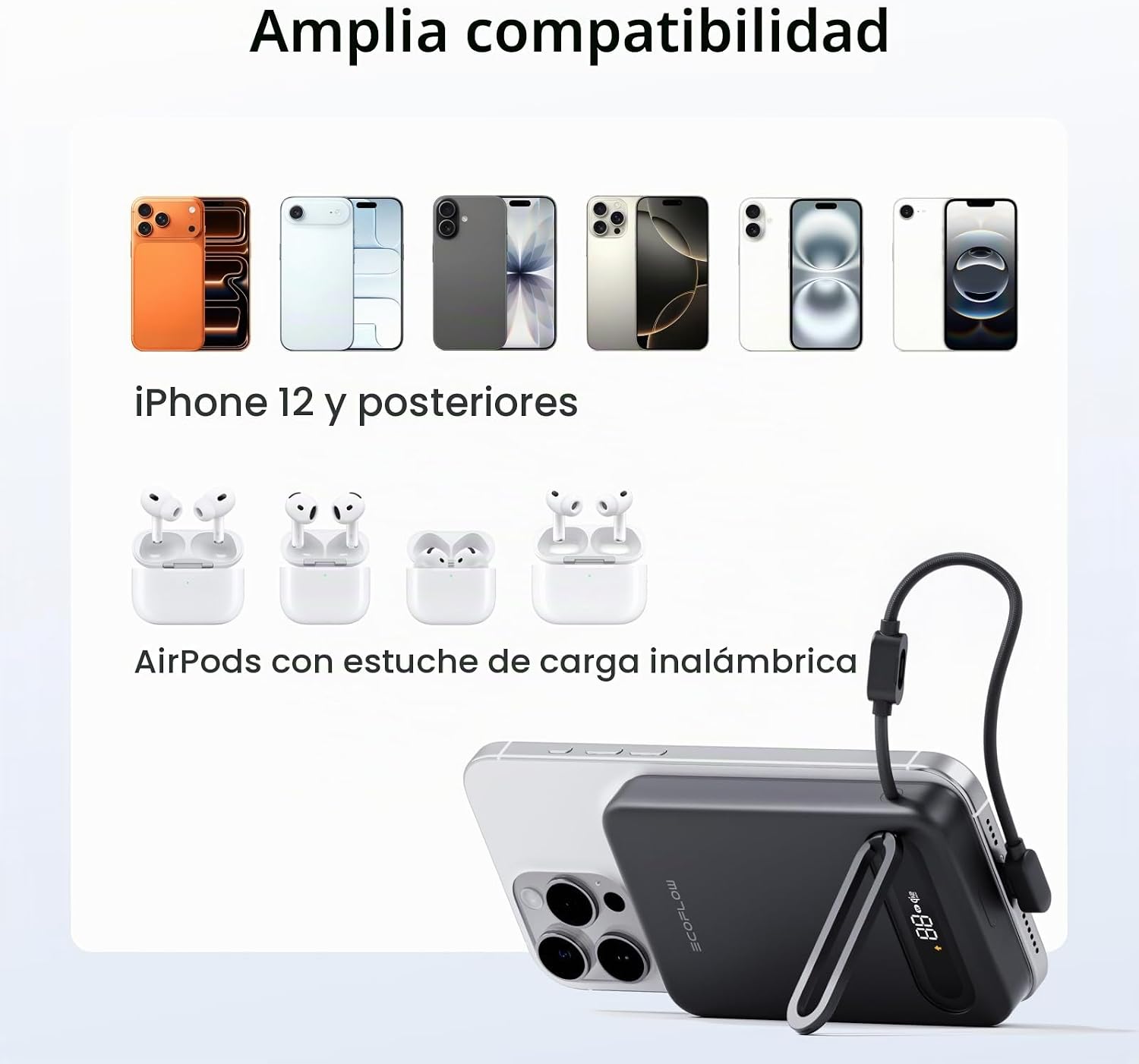 EF ECOFLOW RAPID MAG POWER BANK, QI2.2 25W MAGSAFE, CARGADOR PORTÁTIL COMPATIBLE CON MAGSAFE, CARGADOR DE ENERGÍA MAGNÉTICO - 7