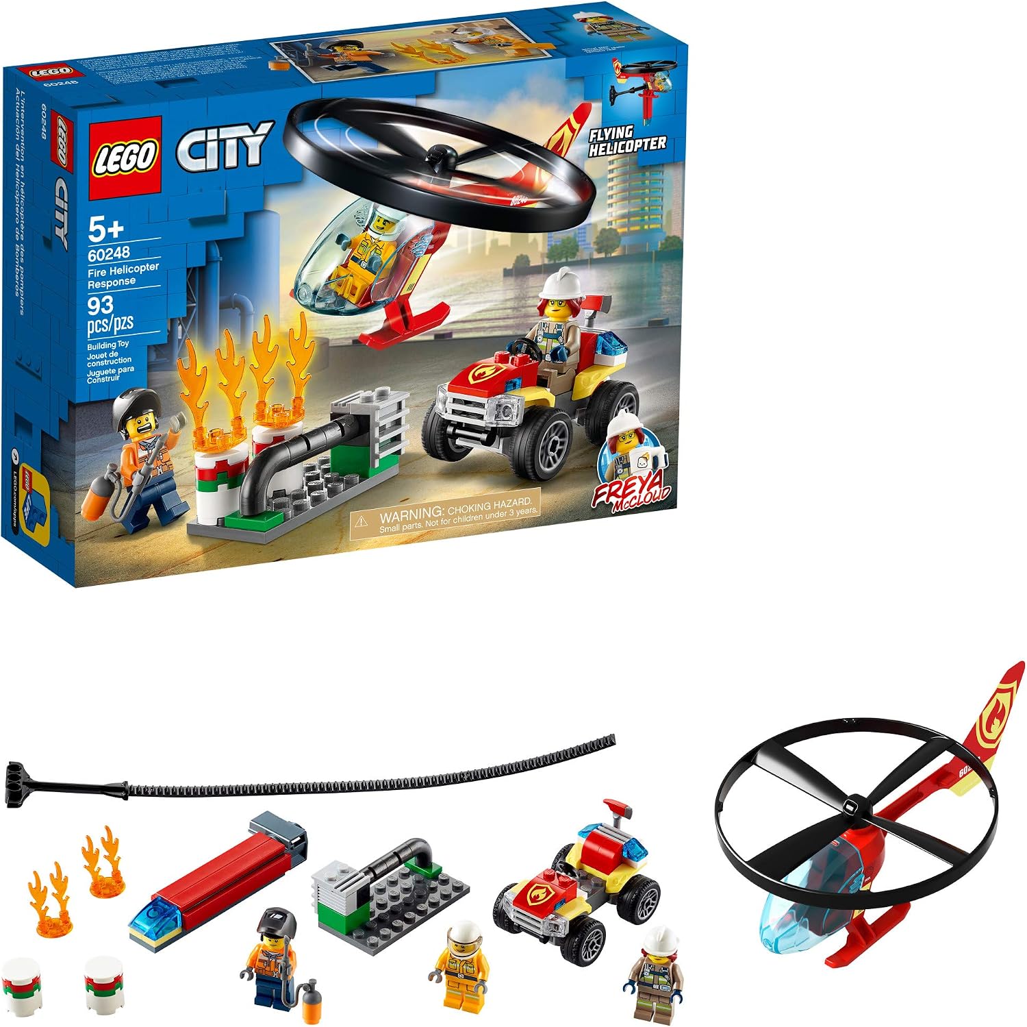 LEGO CITY FIRE HELICOPTER RESPONSE 60248 JUGUETE DE BOMBERO, DIVERTIDO JUEGO DE CONSTRUCCIÓN PARA NIÑOS 93 PIEZAS - 1