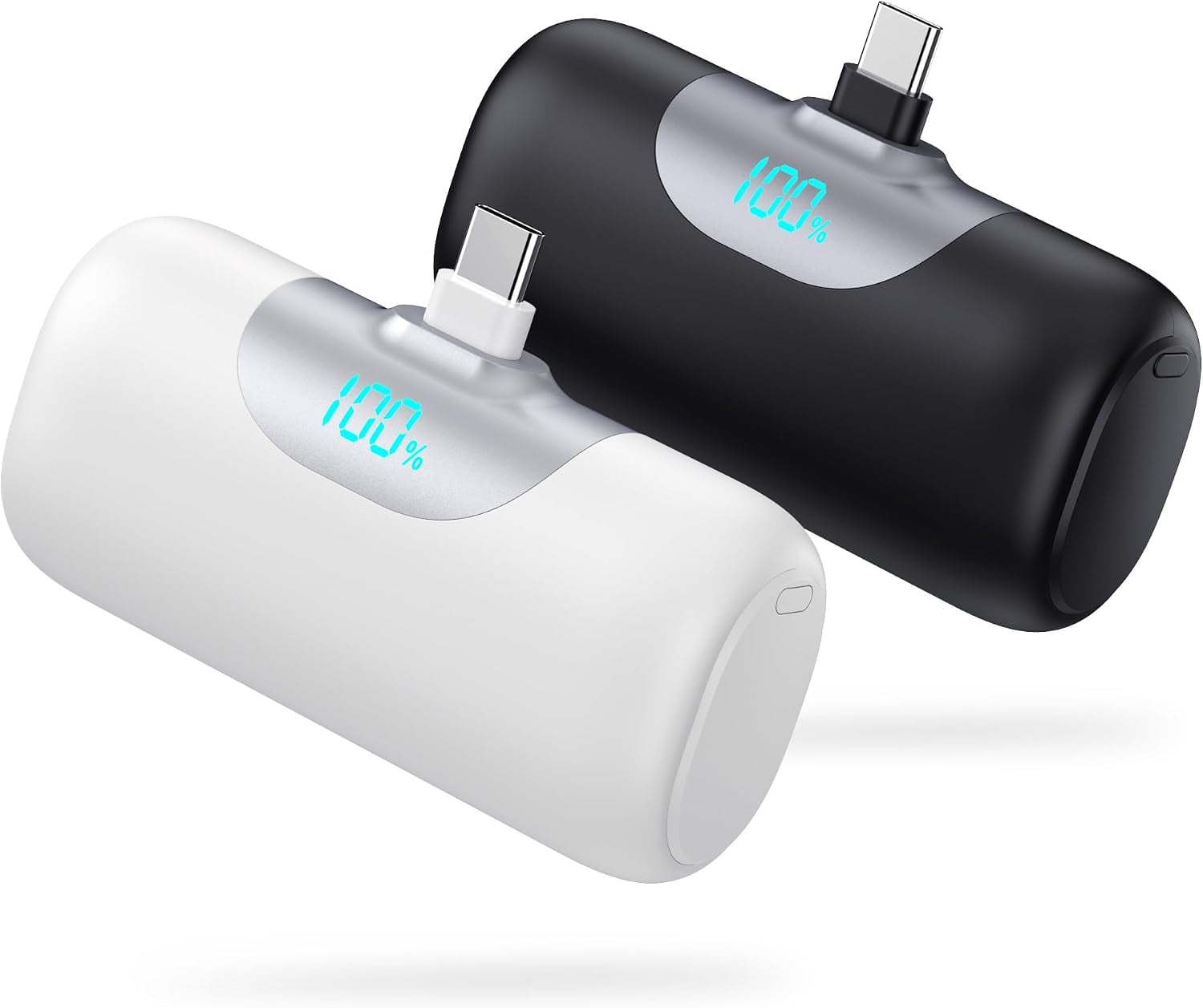 PAQUETE DE 2 CARGADORES PORTÁTILES DE 5500 MAH PARA IPHONE 17/16, PANTALLA LCD USB C MINI POWER BANK, PD CARGA RÁPIDA LÁPIZ - 1