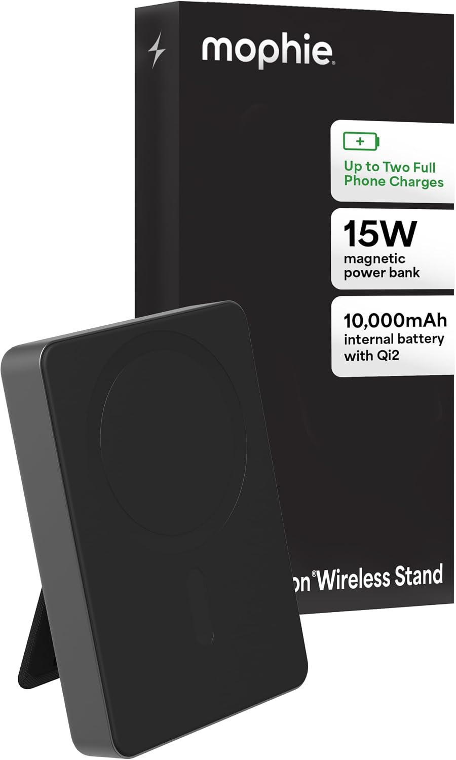 MOPHIE POWERSTATION WIRELESS SLIM CON SOPORTE DE 10,000 MAH - CARGADOR DE BATERÍA PORTÁTIL MAGSAFE COMPATIBLE, CERTIFICADO - 1
