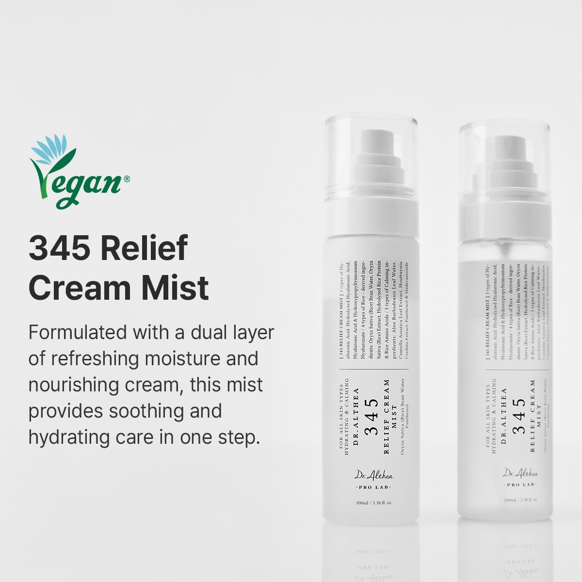 DR.ALTHEA 345 RELIEF CREMA MIST, CUIDADO DE LA PIEL VEGANO COREANO, 3.38 ONZAS LÍQUIDAS - 2