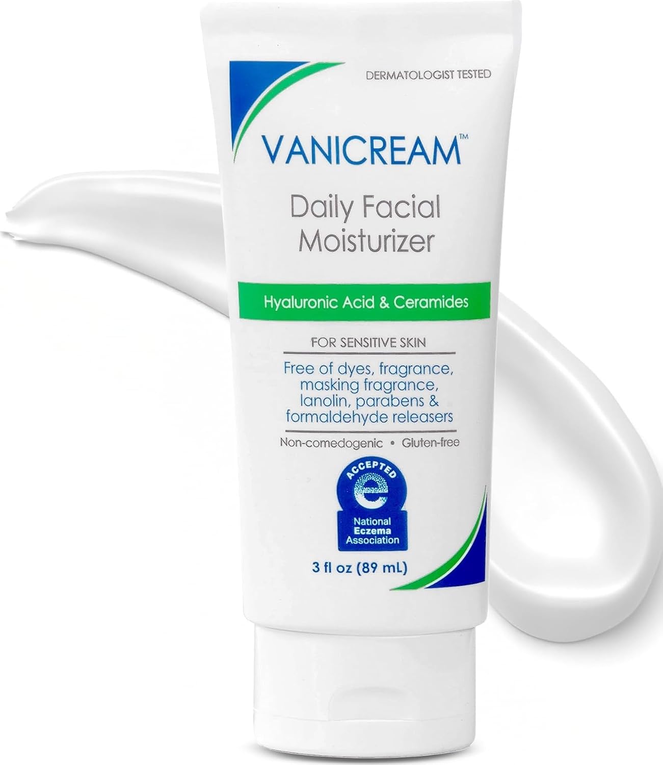 VANICREAM HIDRATANTE FACIAL DIARIO, CREMA FACIAL CON 5 CERMIDAS CLAVE Y ÁCIDO HIALURÓNICO, 3 ONZAS LÍQUIDAS, FORMULADA SIN - 1