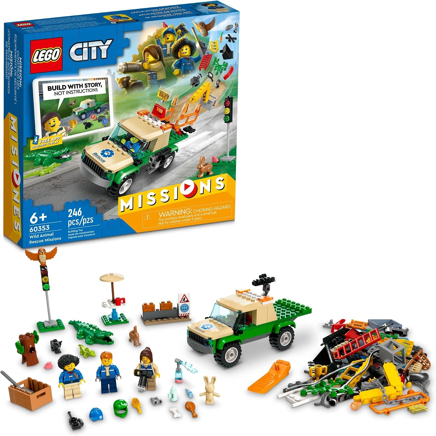 LEGO CITY WILD ANIMAL RESCUE MISSIONS 60353 - JUEGO DE JUGUETES DE CONSTRUCCIÓN DIGITAL INTERACTIVO PARA NIÑOS, NIÑOS - 1