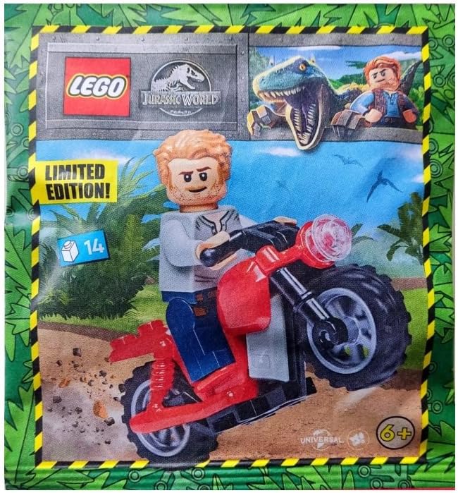 LEGO JURASSIC WORLD OWEN CON PAPEL DE ALUMINIO PARA MOTOCICLETA 122333 - 1