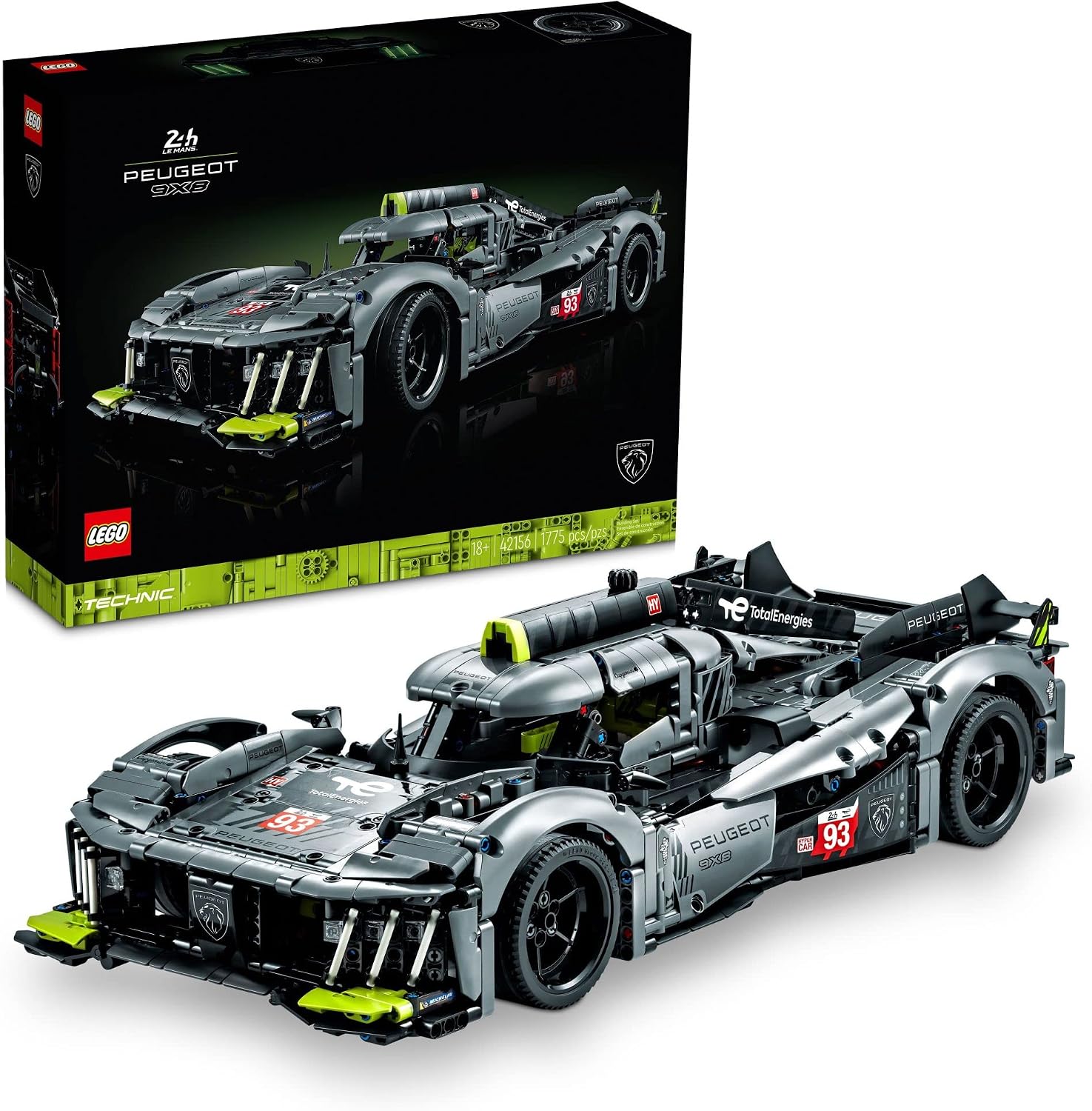 LEGO TECHNIC PEUGEOT 9X8 24H LE MANS HYBRID HYPERCAR 42156 - KIT DE CONSTRUCCIÓN DE AUTO DE CARRERAS COLECCIONABLE - 1