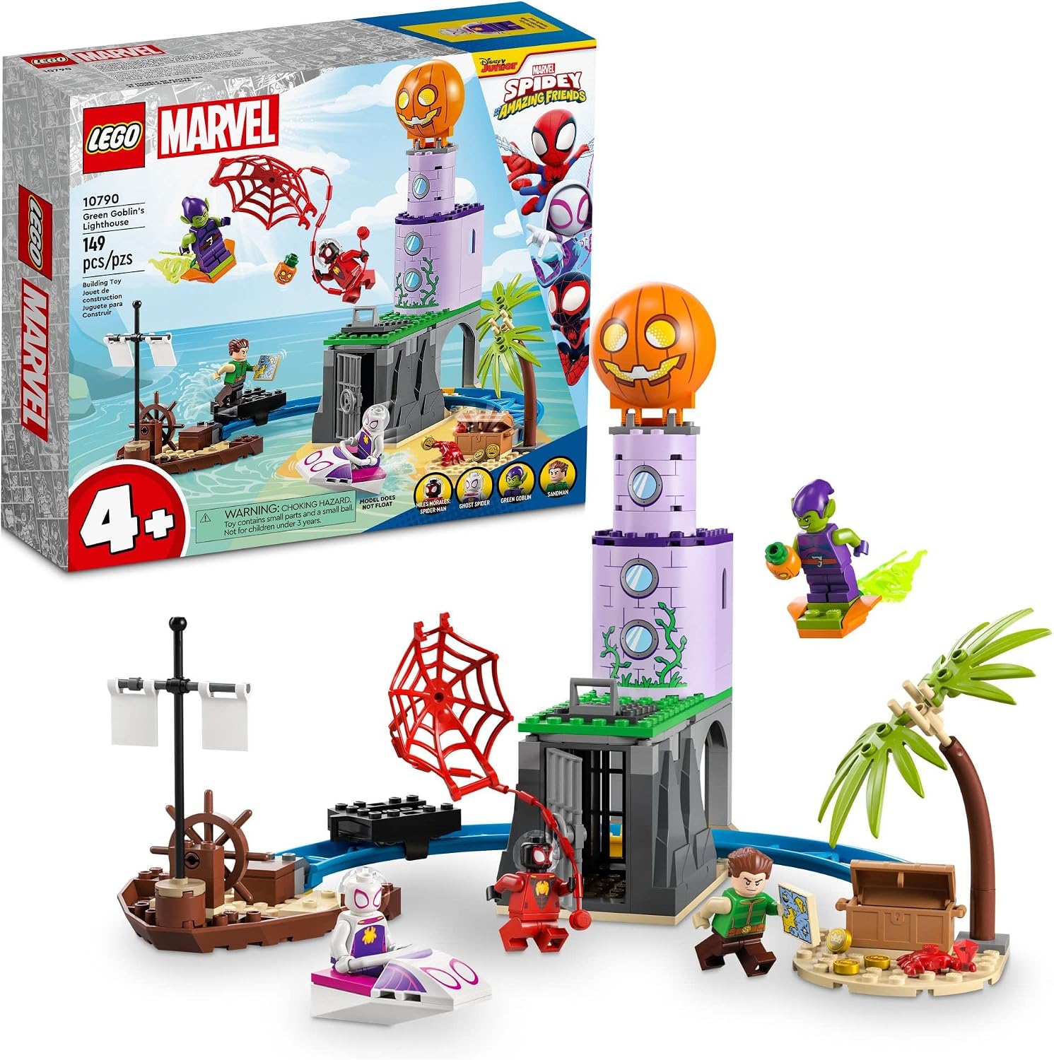 LEGO MARVEL TEAM SPIDEY AT GREEN GOBLIN S LIGHTHOUSE 10790, JUGUETE PARA NIÑOS A PARTIR DE 4 AÑOS CON NAUFRAGIO PIRATA, - 1