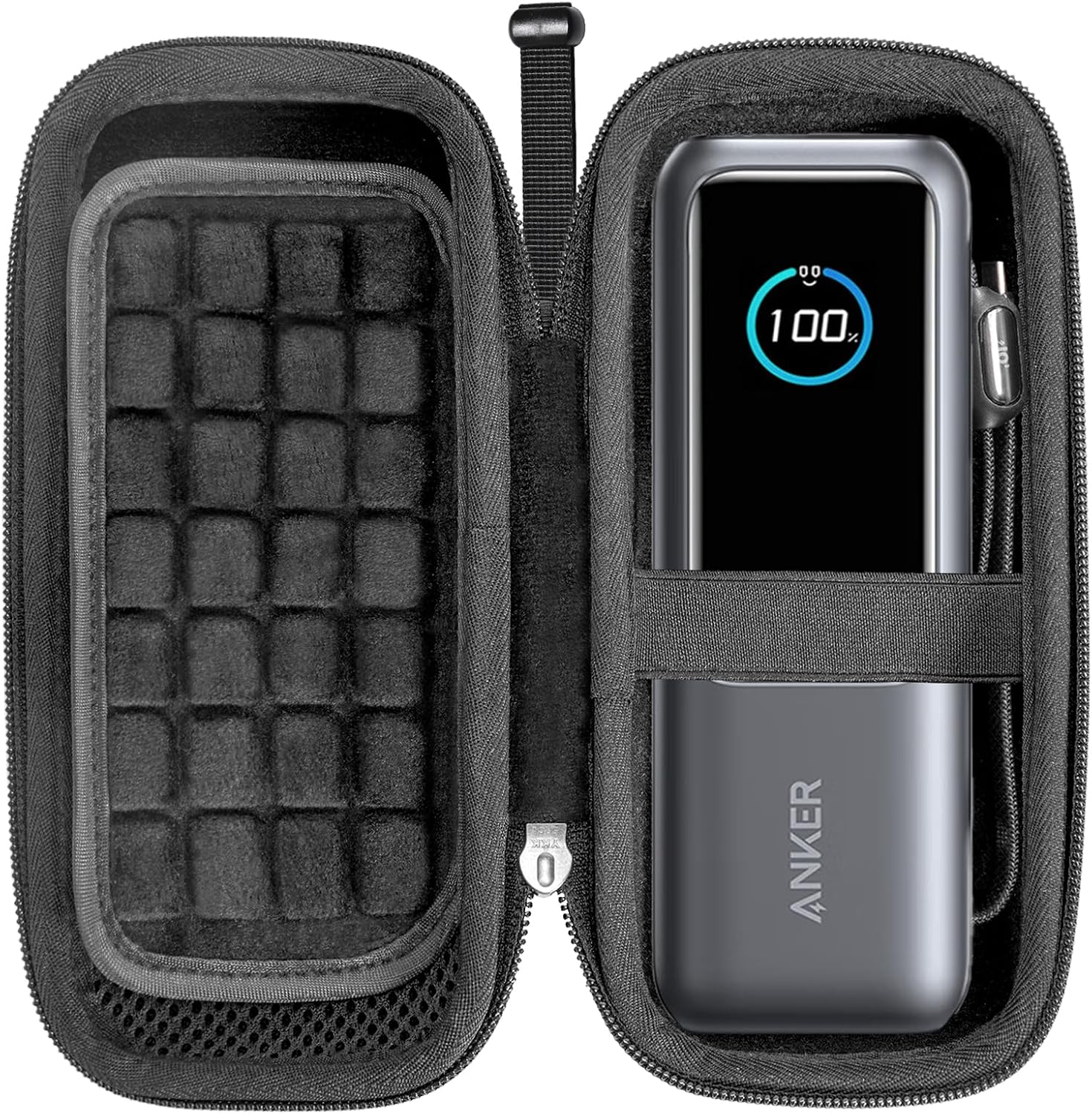 RAIACE ESTUCHE DE ALMACENAMIENTO RÍGIDO COMPATIBLE CON EL BANCO DE ENERGÍA ANKER 25,000MAH, CON BOLSILLO DE MALLA - 1