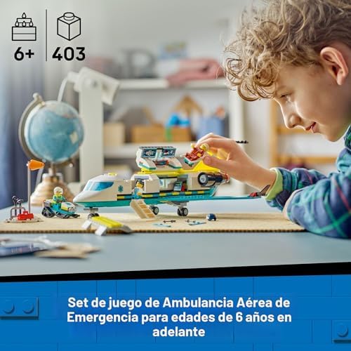 LEGO CITY JUGUETE DE CONSTRUCCIÓN DE AVIÓN DE AMBULANCIA AÉREA DE EMERGENCIA PARA NIÑOS - JUEGO DE SIMULACIÓN MODELO - 7