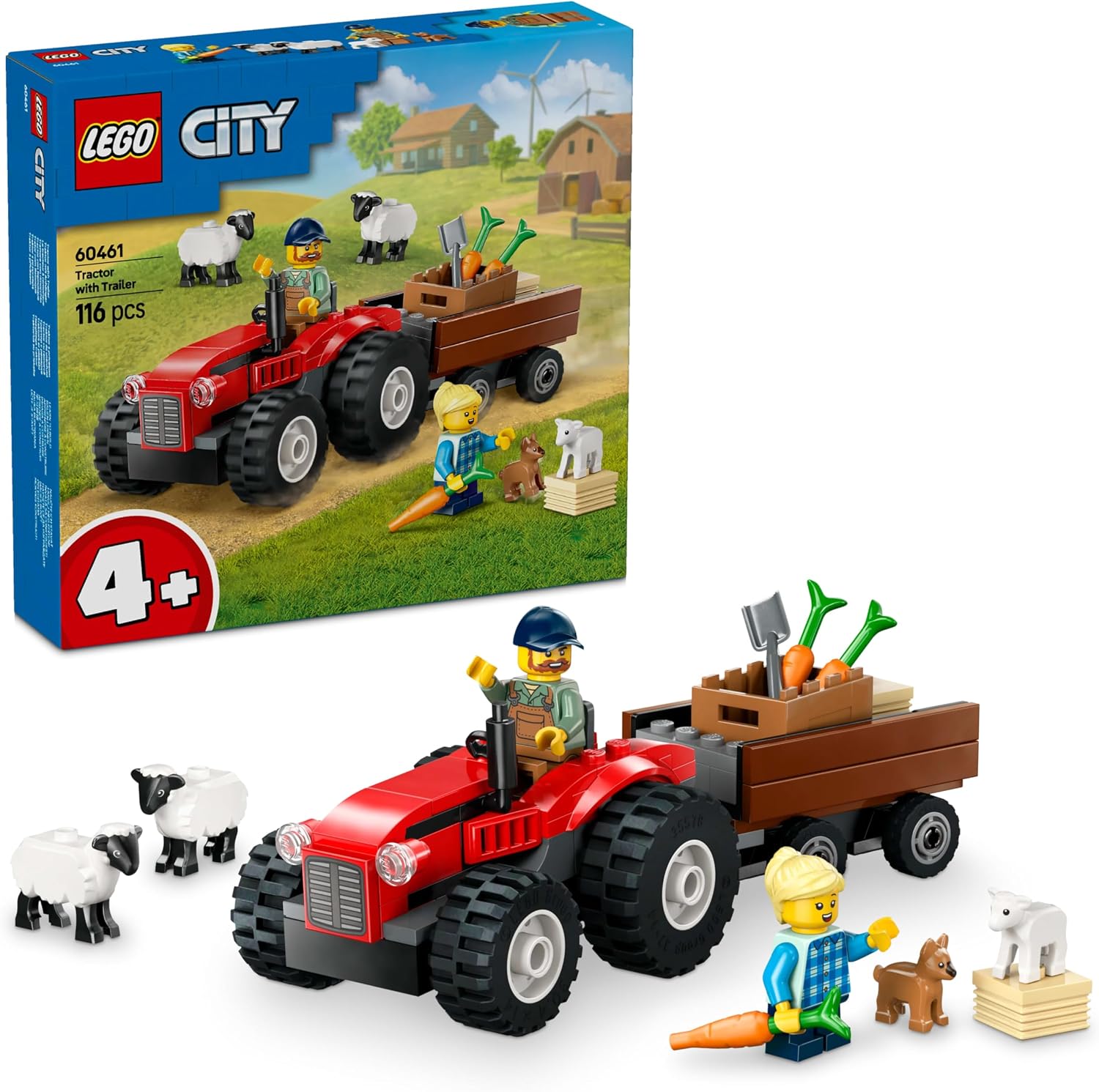 LEGO 60461 CITY RED TRACTOR AND SHEEP ON THE RANCH TOY TOY TOY BIRTHDAY PRESENT BLOCKS EDUCATIVO NIÑOS NIÑAS NIÑOS 4 AÑOS 5 - 1