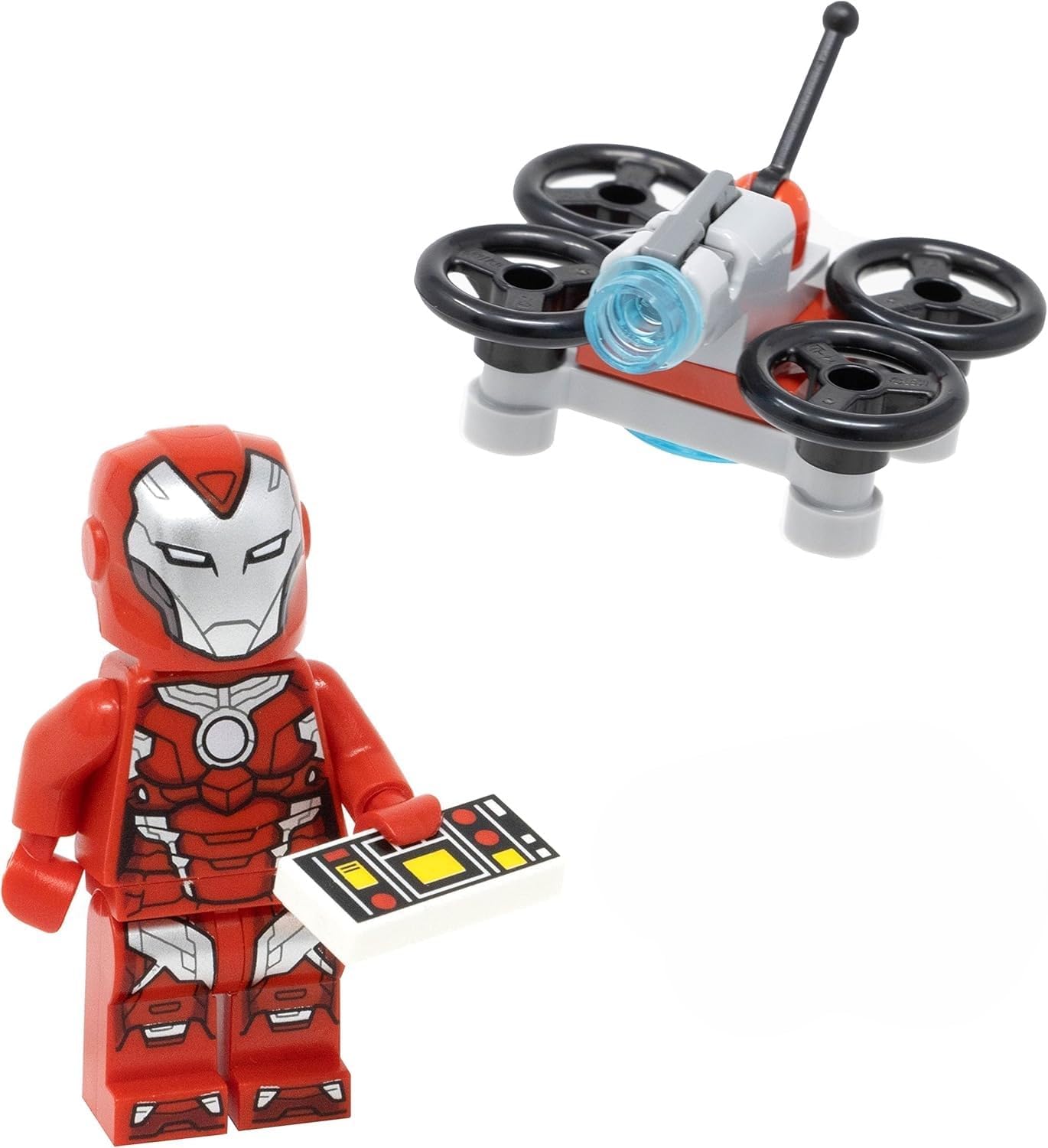 LEGO MARVEL SUPER HEROES: VENGADORES: MINIFIGURA DE RESCATE DE HIERRO PEPPER POTTS EN ARMADURA ROJA CON DRONE - 1