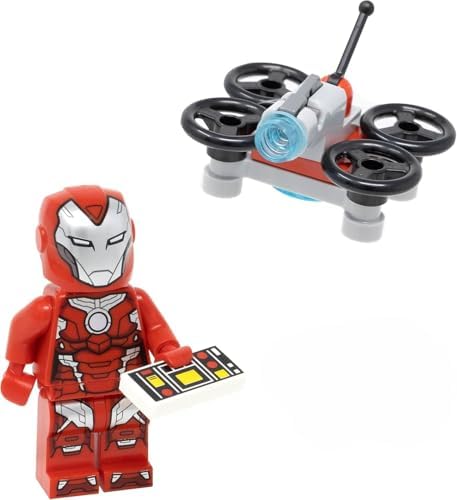 LEGO MARVEL SUPER HEROES: VENGADORES: MINIFIGURA DE RESCATE DE HIERRO PEPPER POTTS EN ARMADURA ROJA CON DRONE - 2