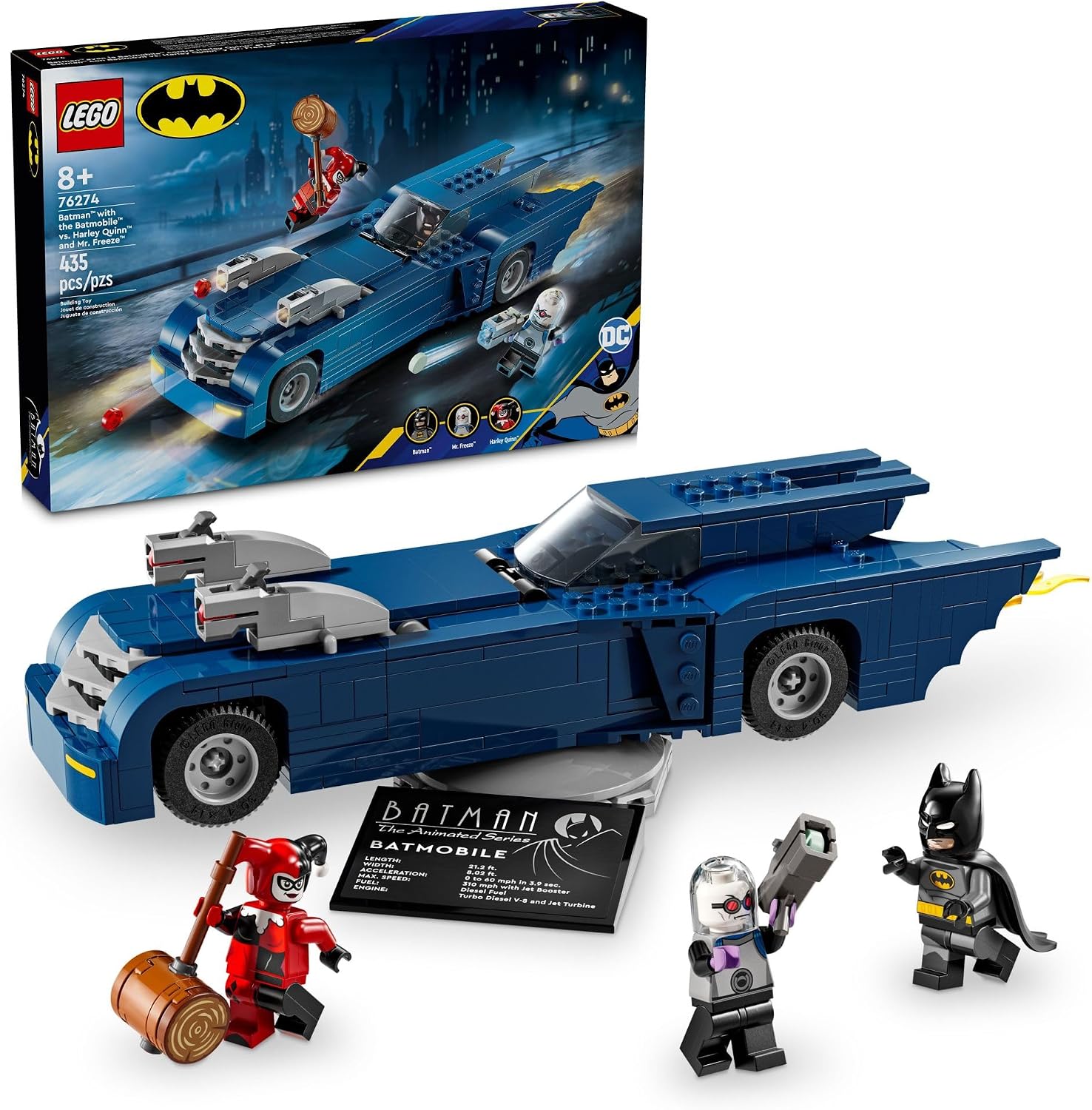 LEGO DC BATMAN: BATMAN CON EL BATIMÓVIL VS. HARLEY QUINN Y MR. FREEZE JUGUETE DE CONSTRUCCIÓN - JUGUETE DE JUEGO DE ROL - 1