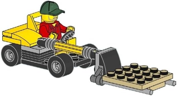 LEGO CONDUCTOR DE CARRETILLA ELEVADORA URBANA CON PAQUETE DE LÁMINAS DE CAMIÓN - 2