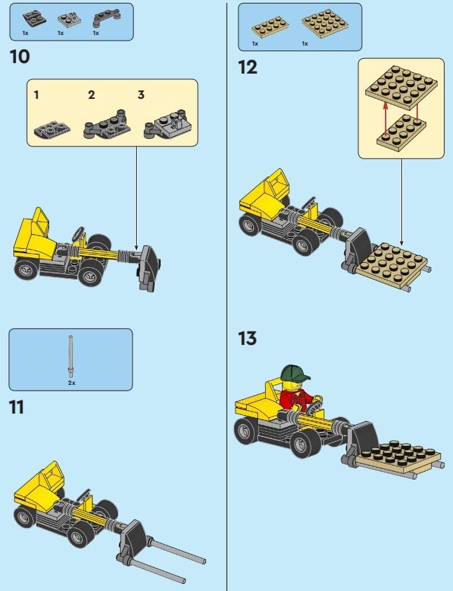 LEGO CONDUCTOR DE CARRETILLA ELEVADORA URBANA CON PAQUETE DE LÁMINAS DE CAMIÓN - 5
