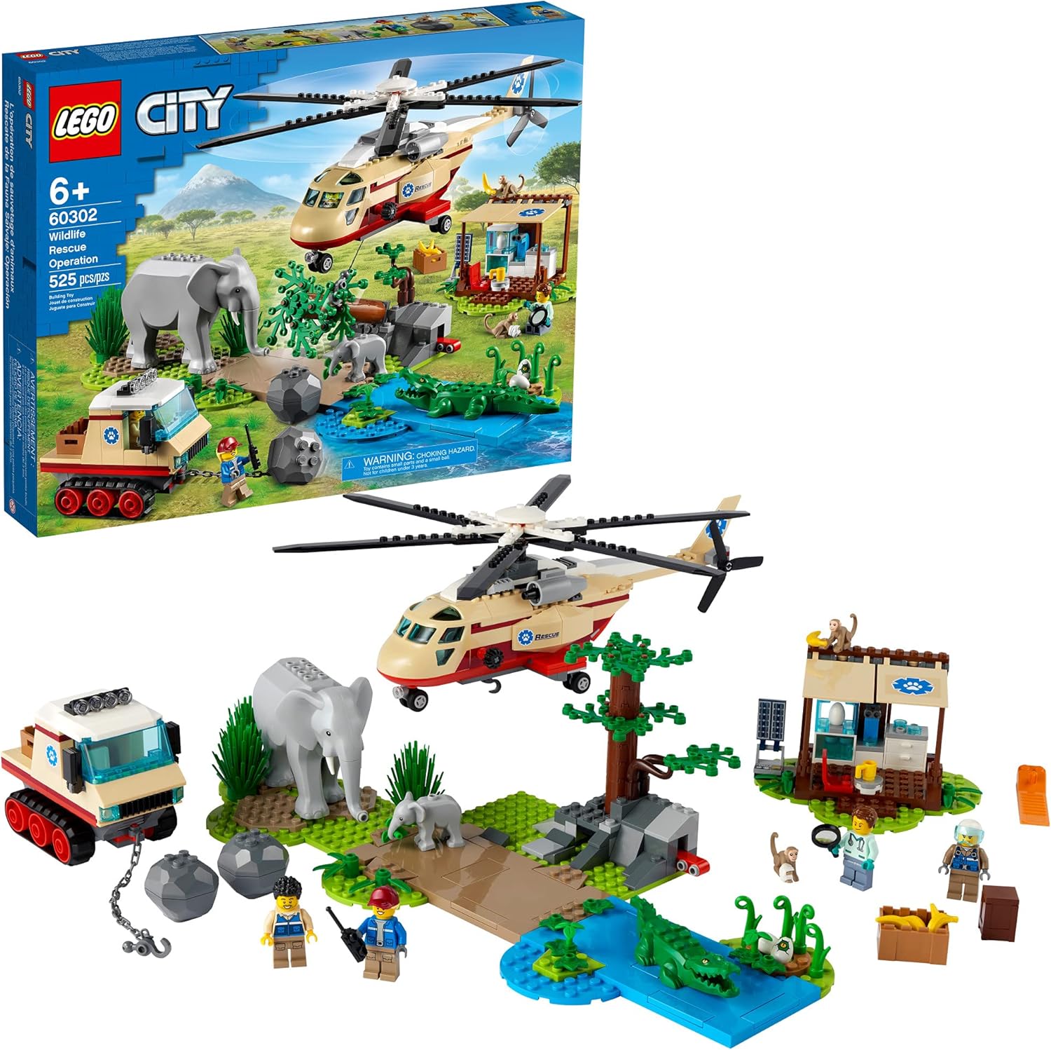 LEGO CITY WILDLIFE RESCUE OPERATION 60302 KIT DE CONSTRUCCIÓN JUGUETE CREATIVO LOS MEJORES REGALOS PARA NIÑOS NUEVO 2021 525 - 1
