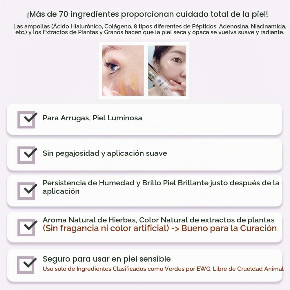 AMPOLLA - SUERO FACIAL DE 1.69 FL OZ PARA PIEL BRILLANTE, HIDRATANTE, ARRUGAS, MANCHAS OSCURAS, MANCHAS E - 5