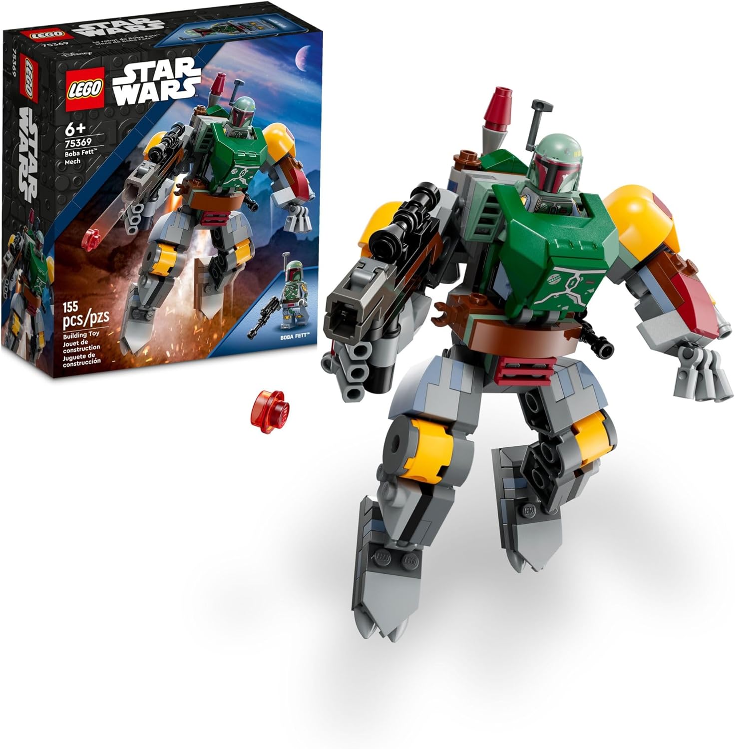 LEGO STAR WARS BOBA FETT MECH FIGURA DE ACCIÓN CONSTRUIBLE DE STAR WARS, MECH POSABLE INSPIRADO EN EL ICÓNICO - 1