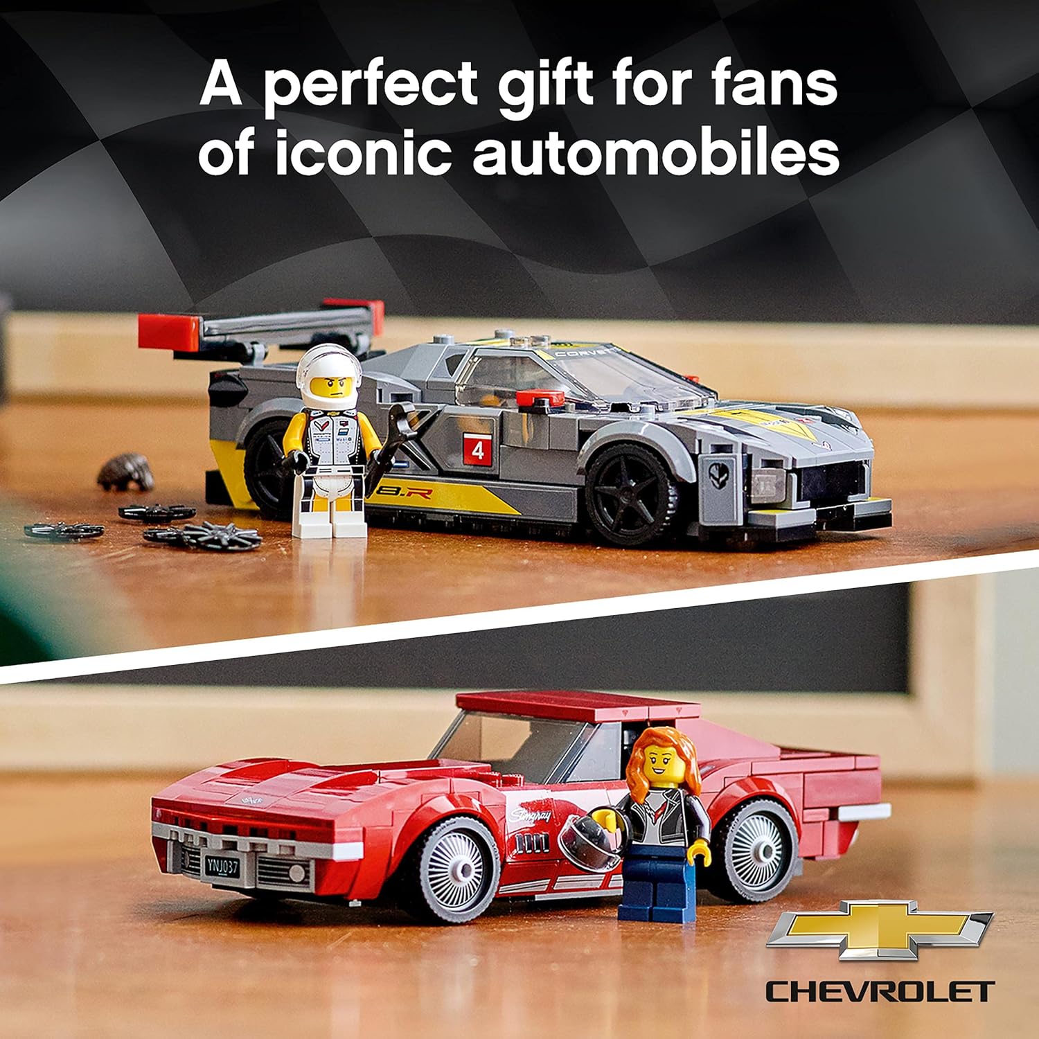 LEGO 76903 SPEED CHAMPIONS CHEVROLET CORVETTE C8.R RACE CAR Y MODELO DE CARRERAS 1969 CC, KIT DE CONSTRUCCIÓN DE JUGUETES - 7