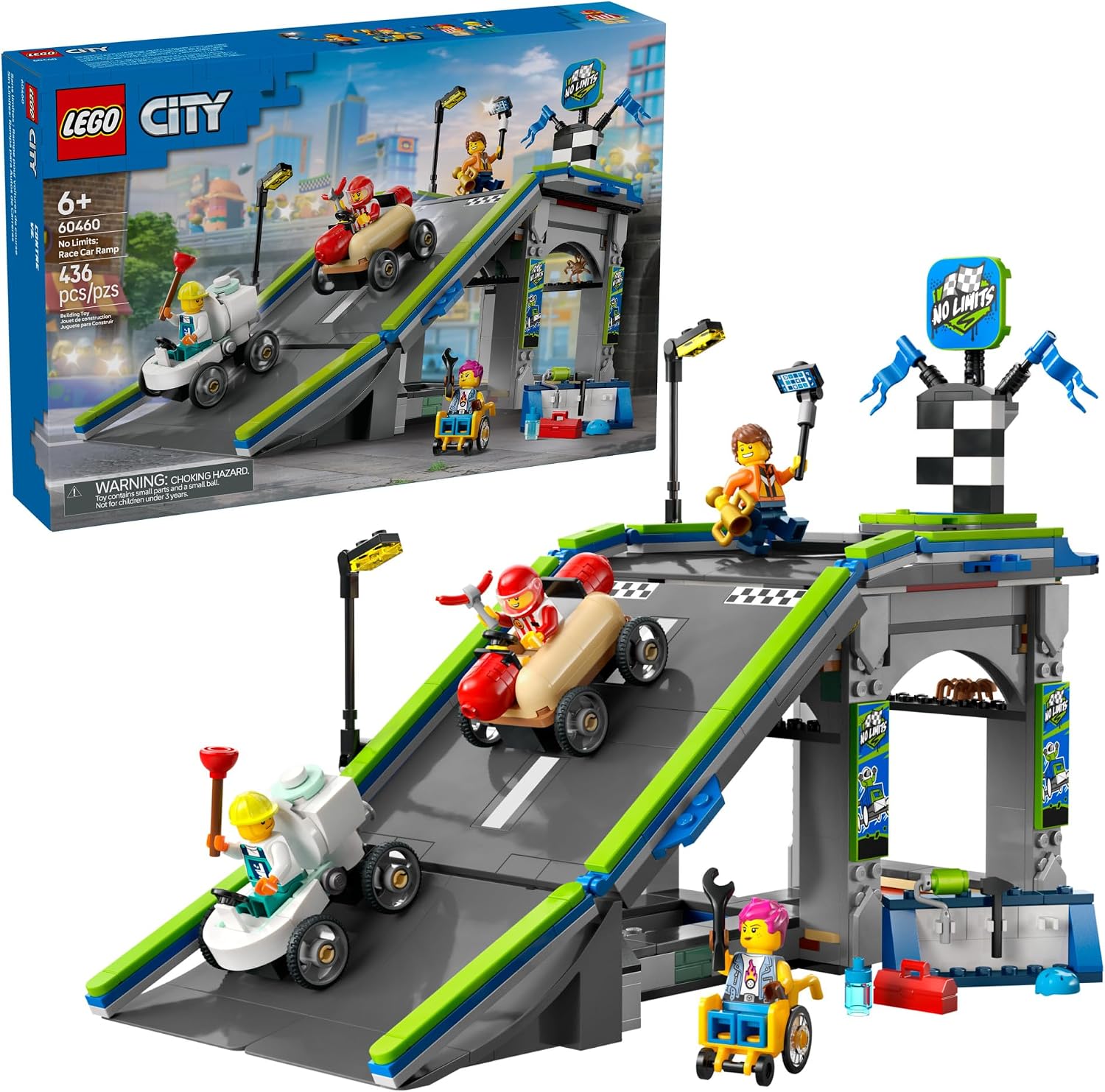 LEGO CITY NO LIMITS: RACE CAR RAMP TRACK TOY - JUGUETE DE CONSTRUCCIÓN PARA NIÑOS, NIÑOS Y NIÑAS, A PARTIR DE 6 AÑOS - RAMPA - 1