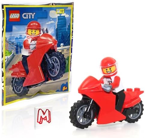 LEGO CITY SPEED RACERS MINIFIGURE - MOTOCICLETA RACER CON PAQUETE DE ALUMINIO PARA CONDUCTOR 12 PIEZAS - 6