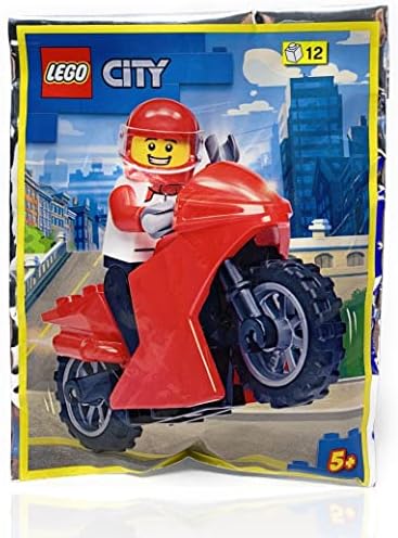 LEGO CITY SPEED RACERS MINIFIGURE - MOTOCICLETA RACER CON PAQUETE DE ALUMINIO PARA CONDUCTOR 12 PIEZAS - 7