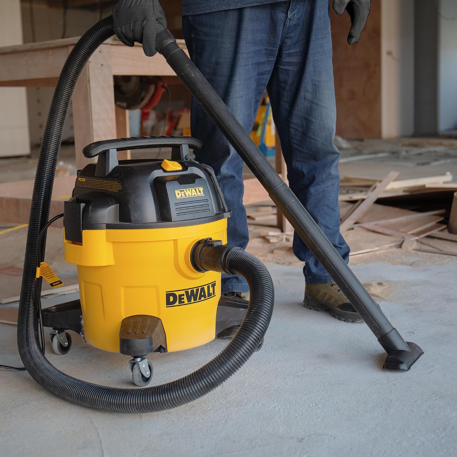 DEWALT DXV06P ASPIRADORAS DE TALLER DE 4 HP DE POTENCIA MÁXIMA, ASPIRADORA HÚMEDA/SECA DE POLIETILENO DE 6 GALONES, - 2