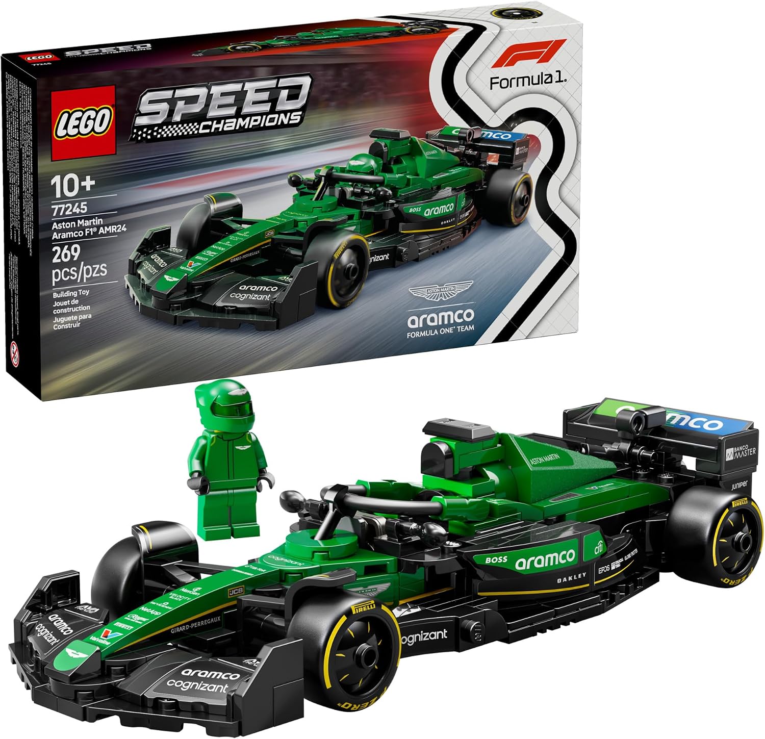 LEGO SPEED CHAMPIONS ASTON MARTIN ARAMCO F1 AMR24 - JUEGO DE CONSTRUCCIÓN PARA NIÑOS, NIÑOS Y NIÑAS, A PARTIR DE 10 AÑOS, - 1