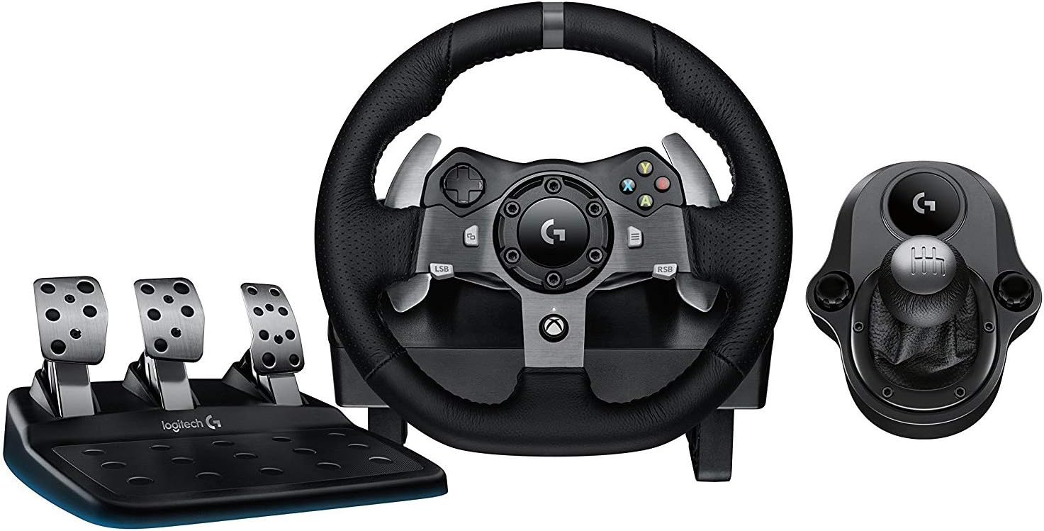 LOGITECH G920 DRIVING FORCE VOLANTE PARA CARRERAS PAQUETE LOGITECH G DRIVING FORCE SHIFTER PARA XBOX ONE Y PC - 1