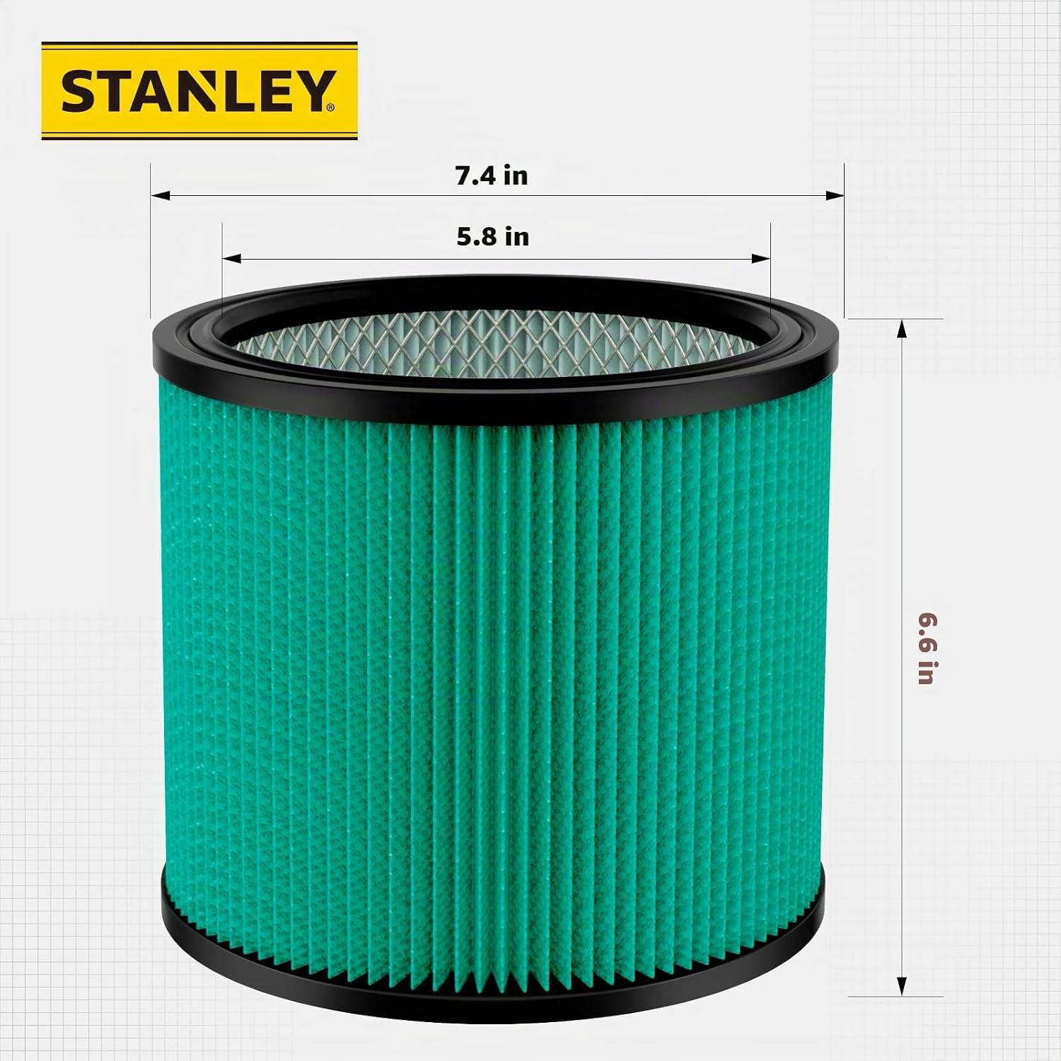 STANLEY 08-2566H FILTRO DE CARTUCHO HEPA COMPATIBLE CON LA MAYORÍA DE ASPIRADORAS HÚMEDAS/SECAS DE 5 18 GALONES FILTRO - 2