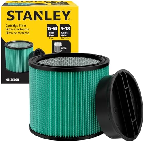 STANLEY 08-2566H FILTRO DE CARTUCHO HEPA COMPATIBLE CON LA MAYORÍA DE ASPIRADORAS HÚMEDAS/SECAS DE 5 18 GALONES FILTRO - 7