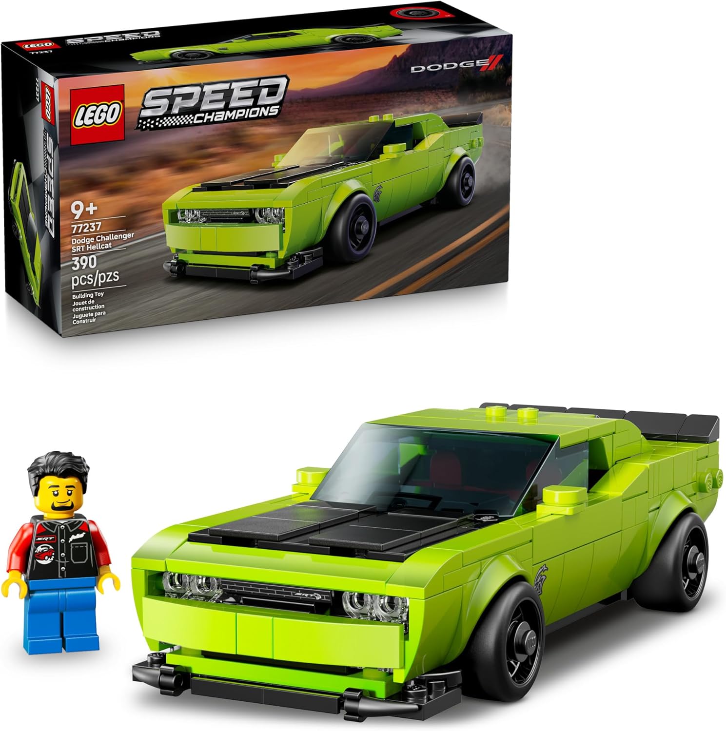LEGO SPEED CHAMPIONS DODGE CHALLENGER SRT HELLCAT JUGUETE DE AUTO DEPORTIVO - JUEGO DE CONSTRUCCIÓN PARA APRENDER, JUGAR - 1
