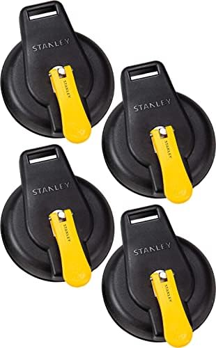 STANLEY S4004 - VENTOSA AL VACÍO COLOR NEGRO/AMARILLO, RESISTENTE LÍMITE DE SOPORTE DE PESO DE 200 LIBRAS , PAQUETE DE 4 - 4