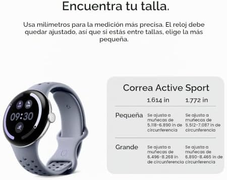 CORREA DEPORTIVA ACTIVA DE GOOGLE PIXEL WATCH - SOLO COMPATIBLE CON RELOJES GEN 3 Y 4 DE 1.61 PULGADAS - PIEDRA LUNAR - - 5