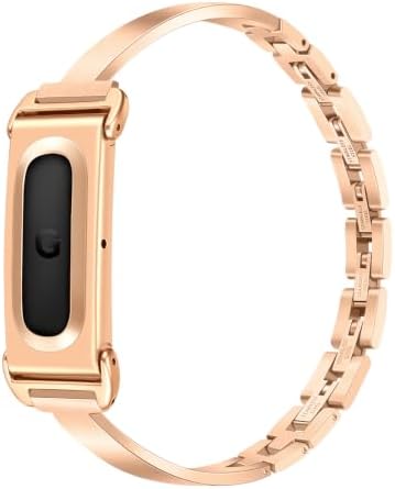 UNOXIENTO CORREA DELGADA DE ACERO INOXIDABLE PARA MUJER, PULSERA DE JOYERÍA PARA GOOGLE FITBIT AIR SIN RASTREADOR - 7