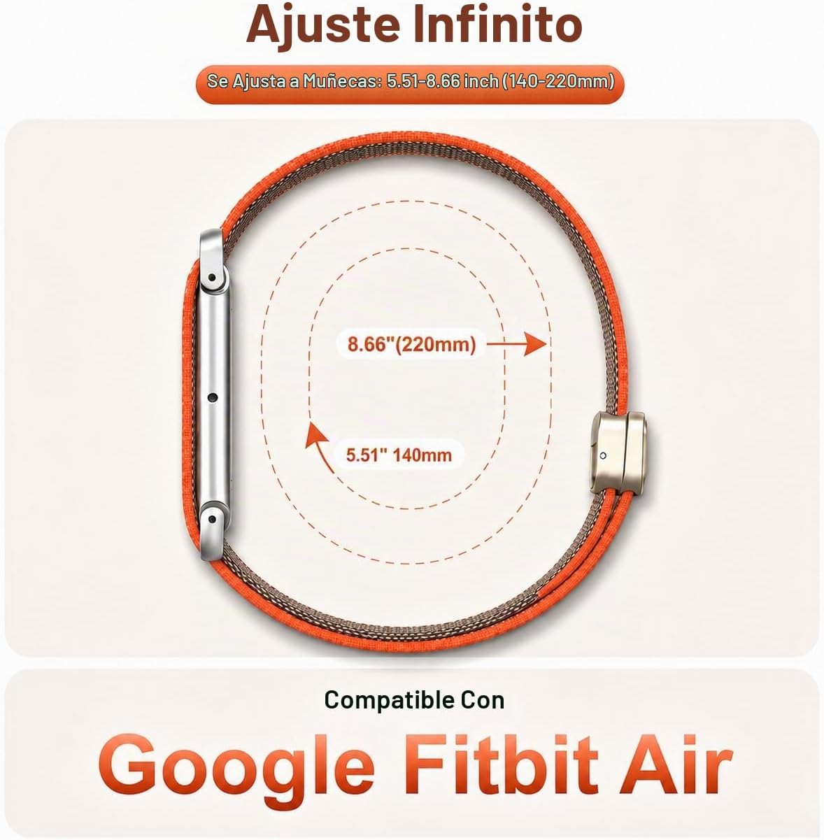 BANDA DE NAILON PARA GOOGLE FITBIT AIR CON CIERRE MAGNÉTICO - 2