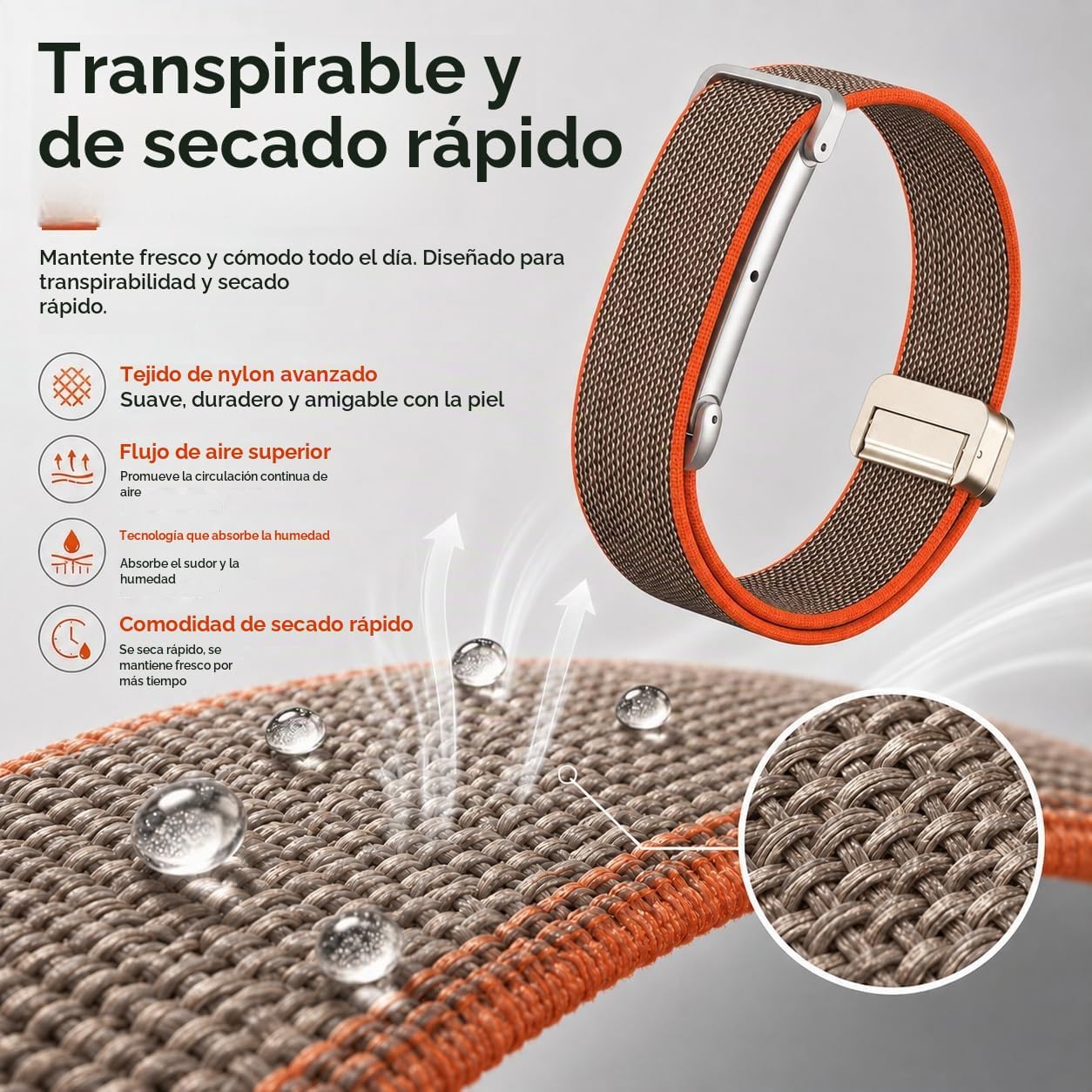 BANDA DE NAILON PARA GOOGLE FITBIT AIR CON CIERRE MAGNÉTICO - 4