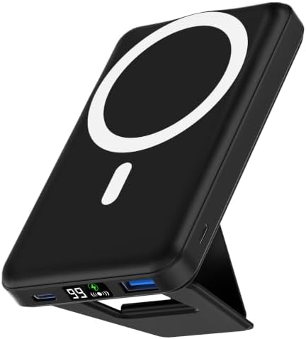 PODORU MAGSAFE POWER BANK, BATERÍA INALÁMBRICA PLEGABLE DE 10000 MAH CON CABLE USB-C Y PANTALLA LED DE 22.5 W PD CARGA - 7