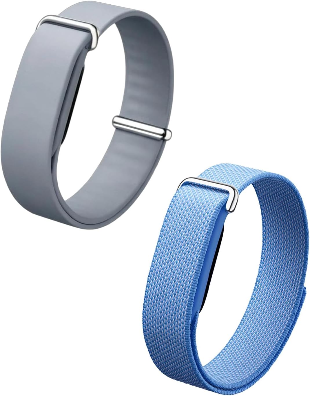 PAQUETE DE 2 CORREAS COMPATIBLES CON GOOGLE FITBIT AIR, CORREA DEPORTIVA DE SILICONA Y CORREA DE NAILON, PULSERAS - 1